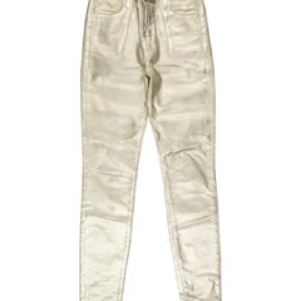 JBrand Skinny Coated Gold Jeans - Size XS